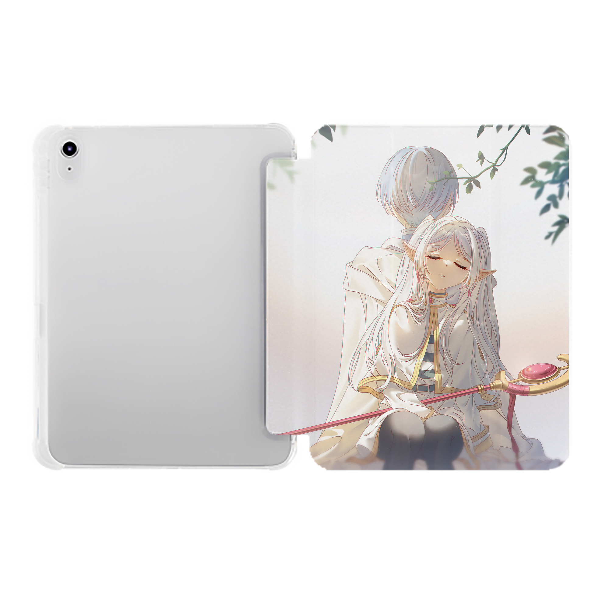 （画像用） 葬送のフリーレン Frieren IPad ケース ペン収納付き 三つ折りスタンド PUレザー×シリコン 対応機種9.5/10.5/10.9インチ